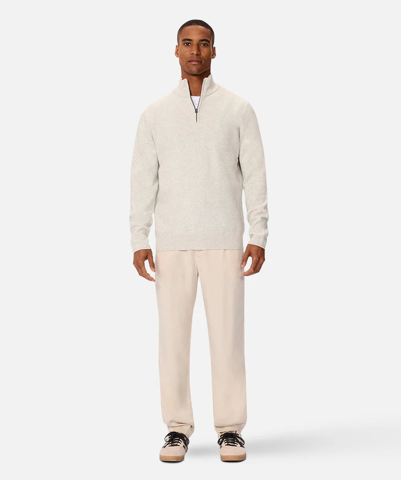 The Lakewood Zip Neck Knit - Oatmeal