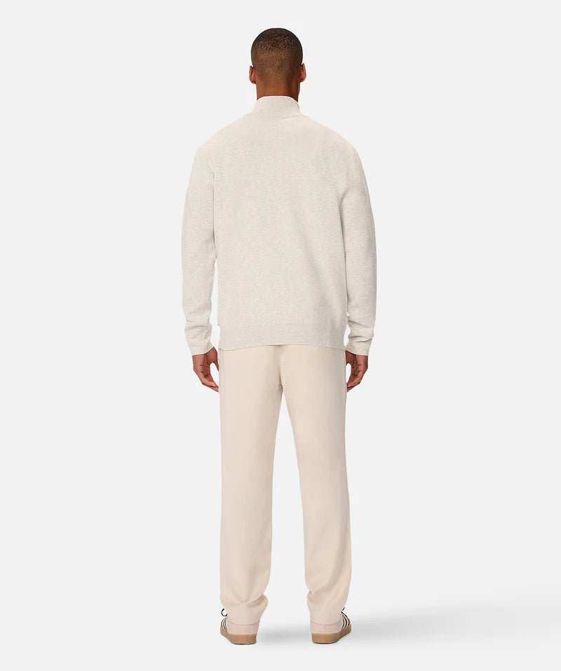 The Lakewood Zip Neck Knit - Oatmeal