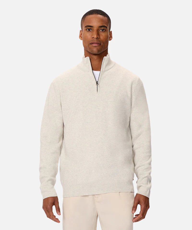 The Lakewood Zip Neck Knit - Oatmeal