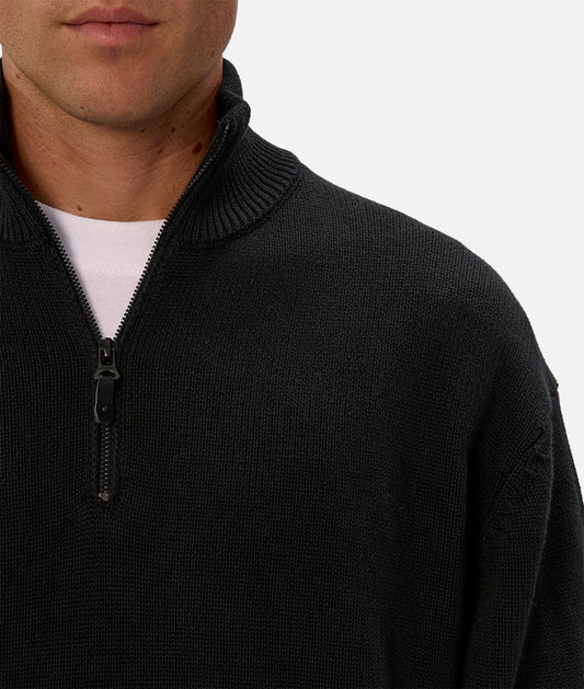 The Maine Zip Neck Knit - Pine