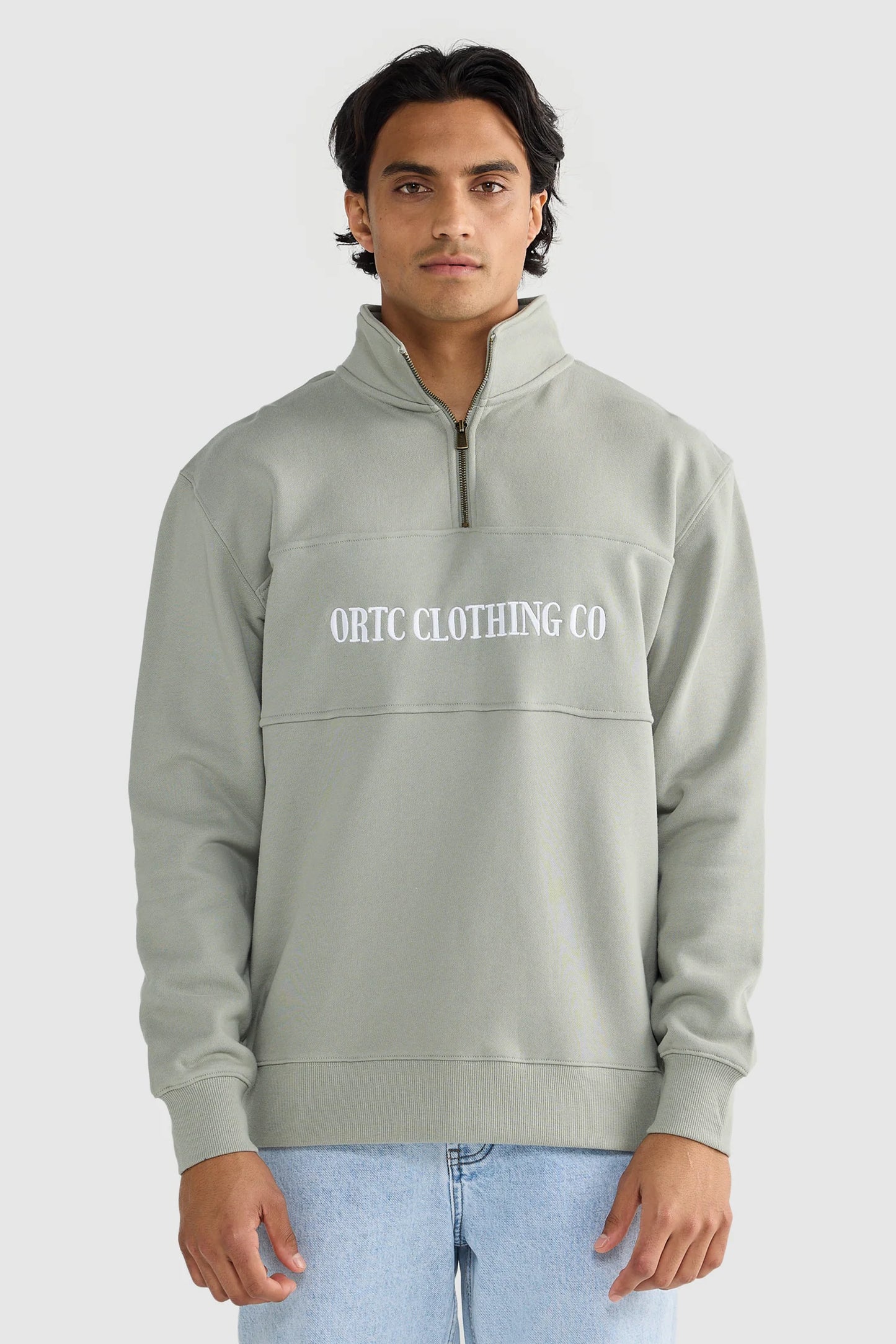 Classic Logo Quarter Zip Dusty Olive