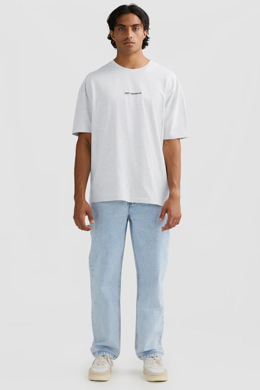 Embroidered Logo T Shirt White Marle