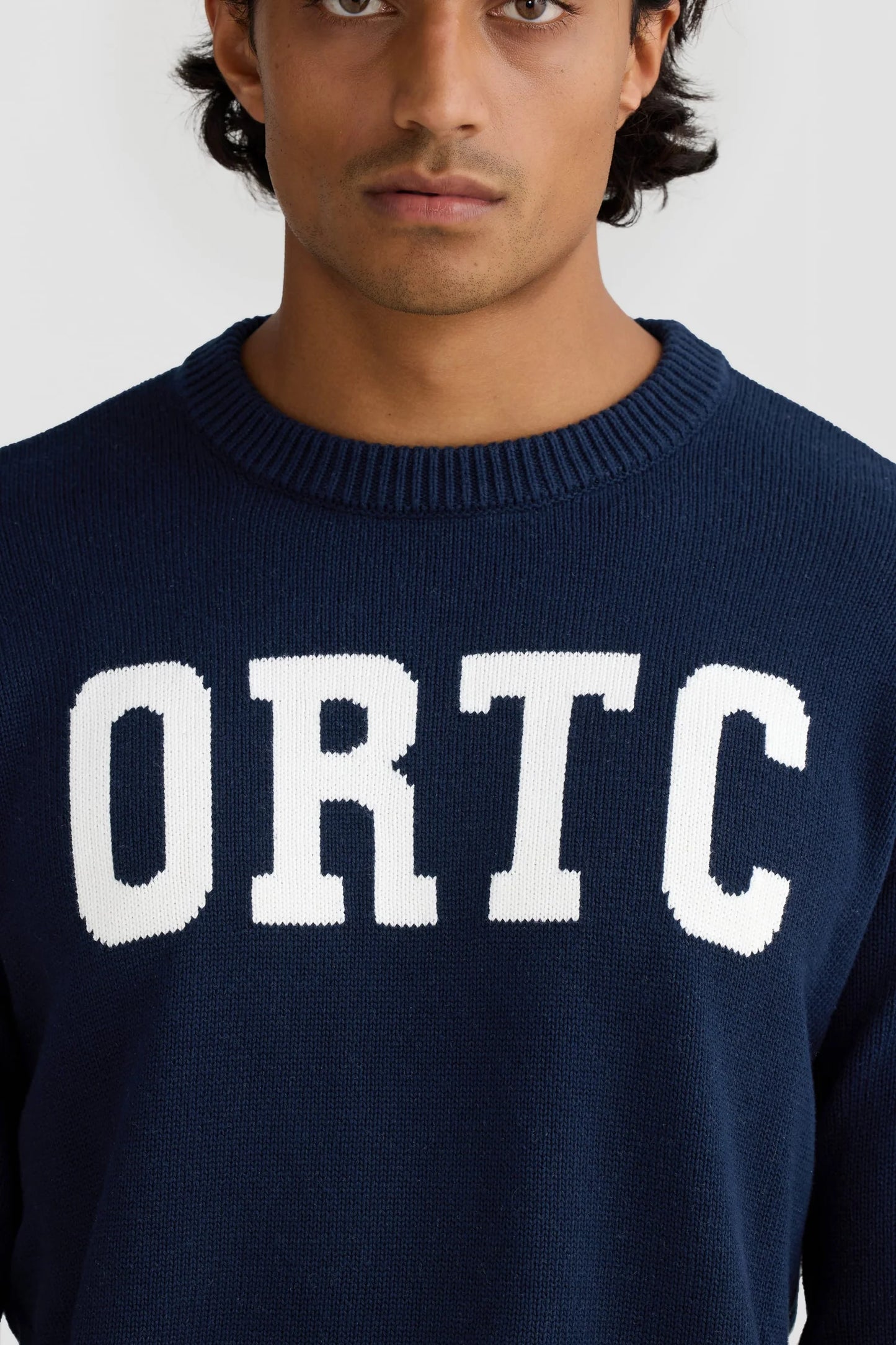 Original Logo Knit Crew French Navy