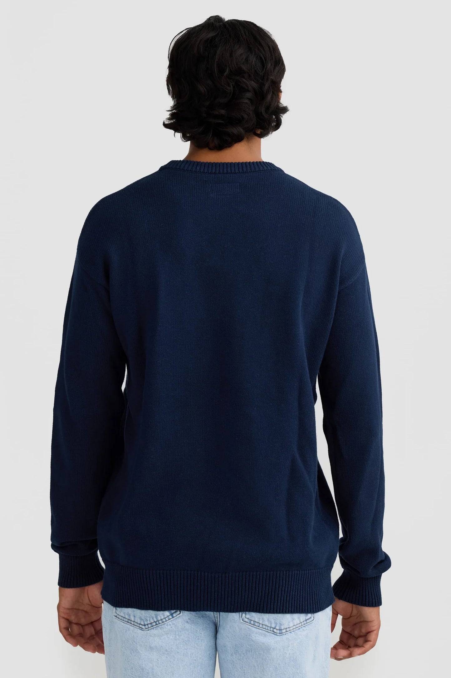 Original Logo Knit Crew French Navy