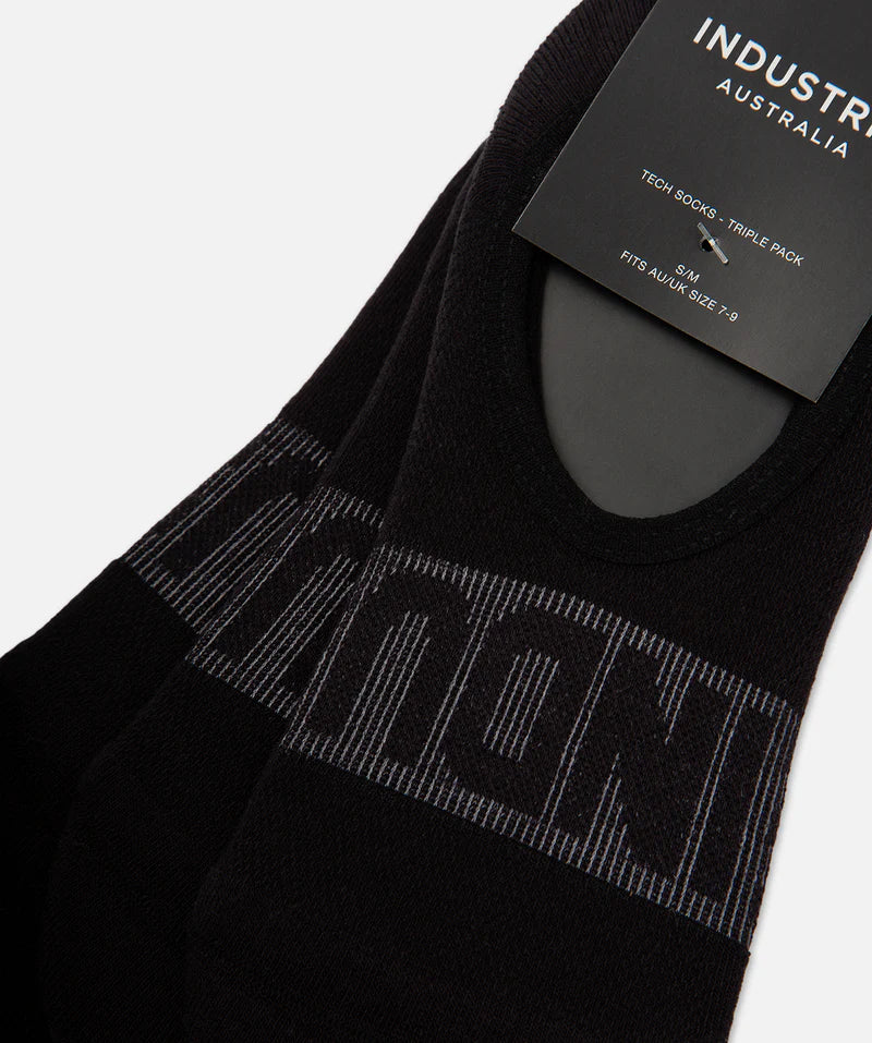 3 Pack Tech Socks - Black