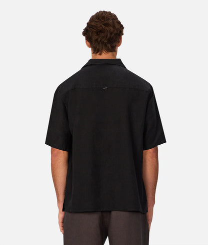 The St Martins Short Sleeve Linen Shirt - Black