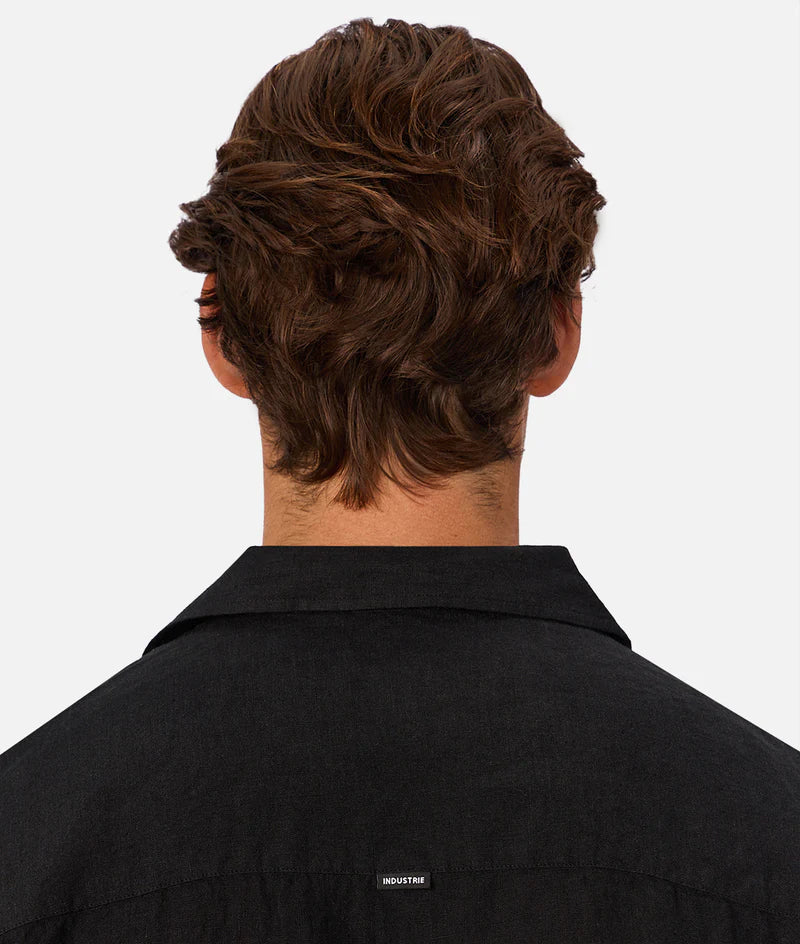 The St Martins Short Sleeve Linen Shirt - Black