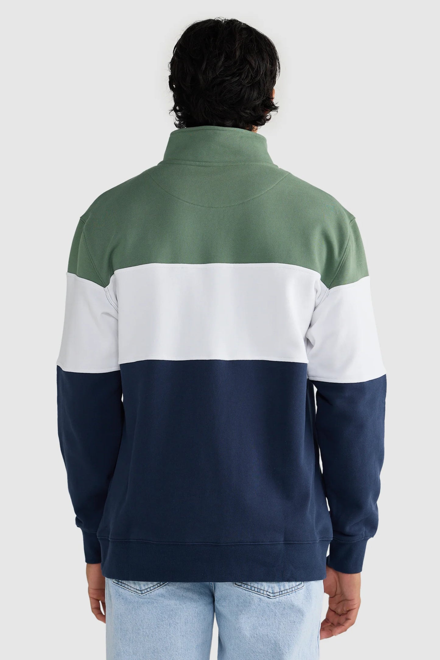 Classic Logo Quarter Zip Olive and Navy