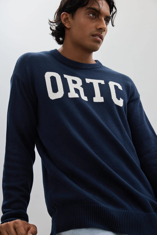 Original Logo Knit Crew French Navy