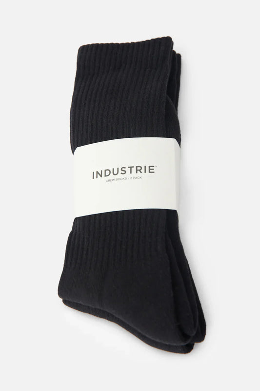 The Crew Sock 2 Pack - Blk / Blk